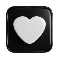 3D Icon of Heart Symbol for User Interface Design. 3D Rendering