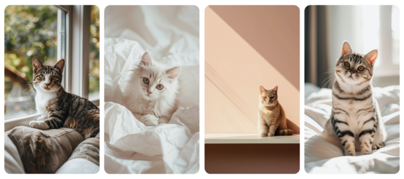 Adorable cat  png mobile wallpaper element set