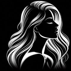 Silhouette of a woman on black background