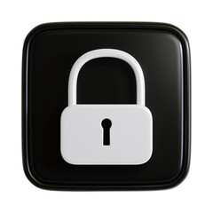 3D Icon of Lock Symbol for User Interface Design. 3D Rendering