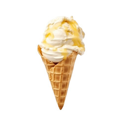 Delicious Banana Ice Cream in a Transparent Cup Isolated Without Background.