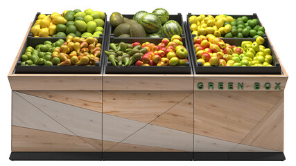 Shelves with vegetables