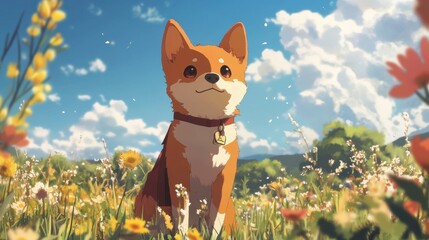 Cute anime dog