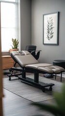 A serene therapy room featuring a comfortable massage table, perfect for relaxation and soothing treatments.