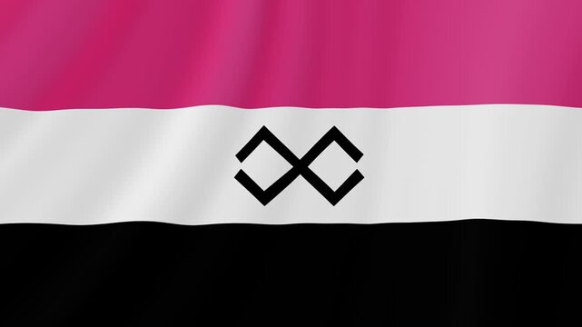 Moksha People Waving Flag. Realistic Flag Animation. Seamless Loop Background.	
