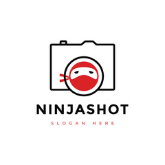 ninja camera minimalist modern logo design graphic vector © NUR