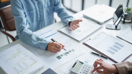 business man Auditor or internal revenue service staff checking annual financial statements company Audit  Accounting tax.