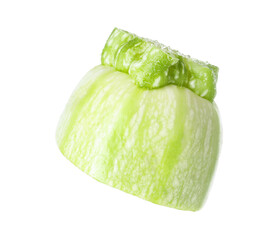 One piece of fresh zucchini isolated on white
