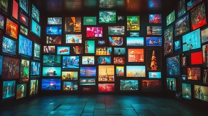 Wall of Screens: A Digital Collage of Modernity