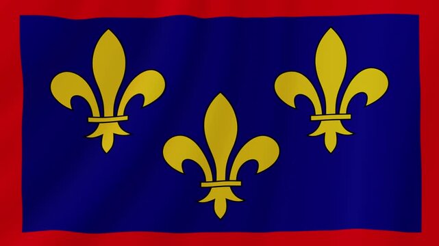 Anjou Waving Flag. Realistic Flag Animation. Seamless Loop Background.	