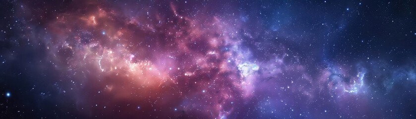 Obraz premium A stunning cosmic scene with vibrant colors and swirling nebulas, showcasing the beauty of the universe and its mysteries.