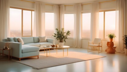 Fototapeta premium Photo interior modern design room 3d illustration