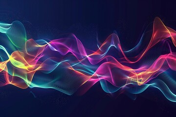 Obraz premium Music sound abstract waves banner background ,generative ai