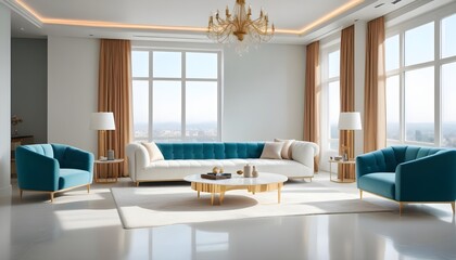 Fototapeta premium Photo interior modern design room 3d illustration