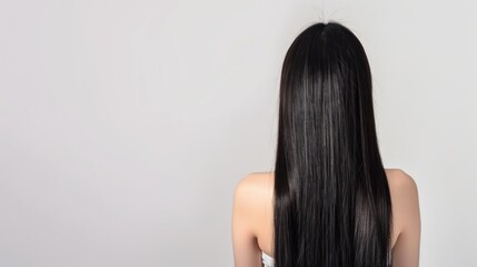 Naklejka premium Woman with Long Black Hair