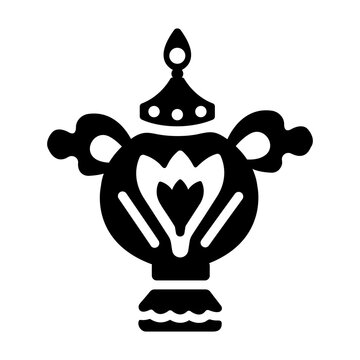 A solid style icon of treasure vase  