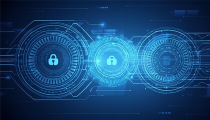 Obraz premium Futuristic digital transformation abstract technology blue background. Artificial intelligence and big data. Business growth change and industry 4.0 internet of things concept. illustration