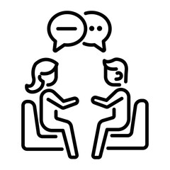 A line style icon of consulting