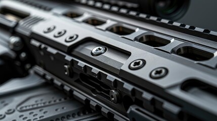 A close-up of a gun&acirc;&euro;&trade;s magazine well and magazine release, highlighting the functionality and design of these components in a modern firearm