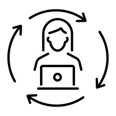 An outline style icon of business continuity 