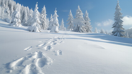 Winter Wonderland: Footprints in the Snow 