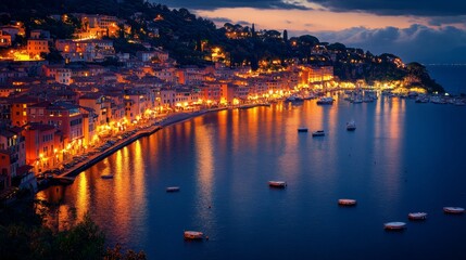 Obraz premium Villefranche sur Mer, France. Seaside town on the French Riviera (or CÃ´te d'Azur).