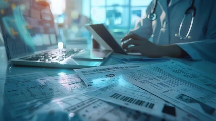 Naklejka premium Analyzing the rising cost of healthcare due to inflation