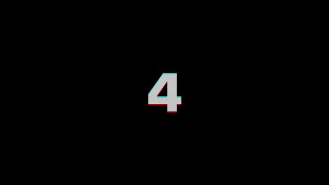 Glitch interference countdown numbers from 10 to 1 new dynamic holiday retro joyful colorful vintage video footage