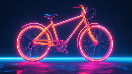 Neon bicycle animation 