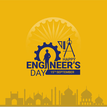 Engineers' Day in India is celebrated on September 15, Vector illustration creative design banner poster social media design for Engineer's Day. happy Labour Day or International Workers Day May Day 