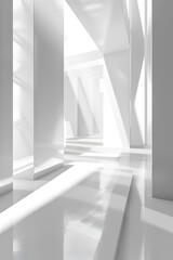 Obraz premium Abstract surreal 3d render ,Arch infinite corridor white background ,White Modern Background ,Abstract white and gray gradient background.geometric modern design, smooth lines, soft waves, background