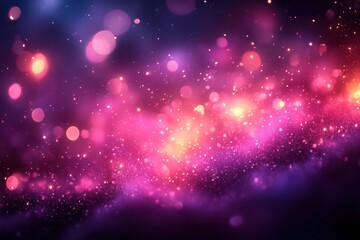 Fototapeta premium dreamy bokeh wonderland ethereal background of softfocus pink and purple lights creating a magical shimmering atmosphere reminiscent of fireflies on a summer evening