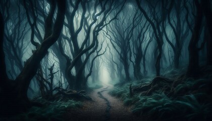 Misty Forest Path in Enchanted Woods