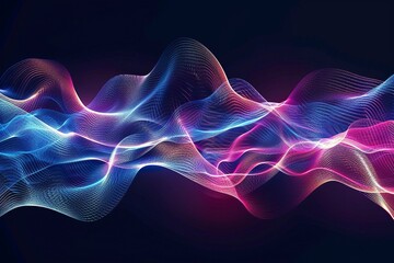Fototapeta premium Music sound abstract waves banner background ,generative ai