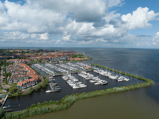 Obraz premium Volendam, The Netherlands, historic fishing village and touristic typical dutch attraction.