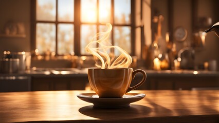 Fototapeta premium cup of coffee in the morning