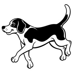 Beagle Jumping Vector Silhouette Black Vector