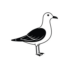 Simple seagull flying vector isolated on white background