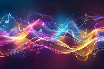 Obraz premium Music sound abstract waves banner background ,generative ai