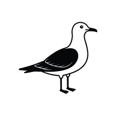 Simple seagull flying vector isolated on white background