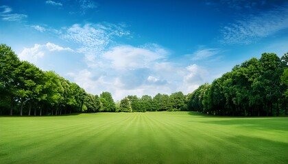 Obraz premium grass filled and tree with blue sky,