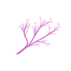 Doodle tree branch with circle flower or leaves illustration that can be use for social media, sticker, wallpaper, decoration, etc. with aesthetic colors