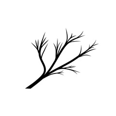 Doodle tree branch illustration that can be use for social media, sticker, wallpaper, decoration, etc. with black aesthetic black colors