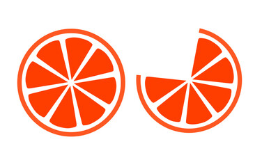 vector slice of orange on white background. orange icon