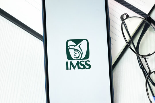 New York, USA - 10 August 2024: IMSS Logo on Phone Screen, Company Icon on Display