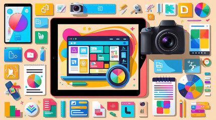 Creative Services  Creative Design Services laptop desktop colourful design splash Graphic Designing
