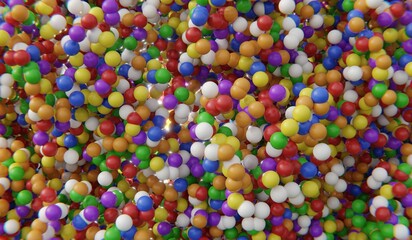 Abstract Ball Background, Confetti, Geometric, 3D Illustration