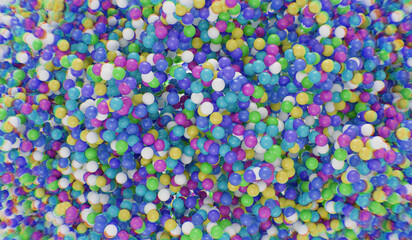 Abstract Ball Background, Confetti, Geometric, 3D Illustration