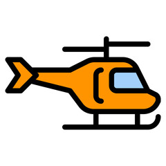 helicopter filled outline icon