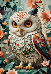 colorful illustration of an owl